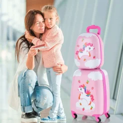 Costway 2PC Kids Carry On Luggage Set 12