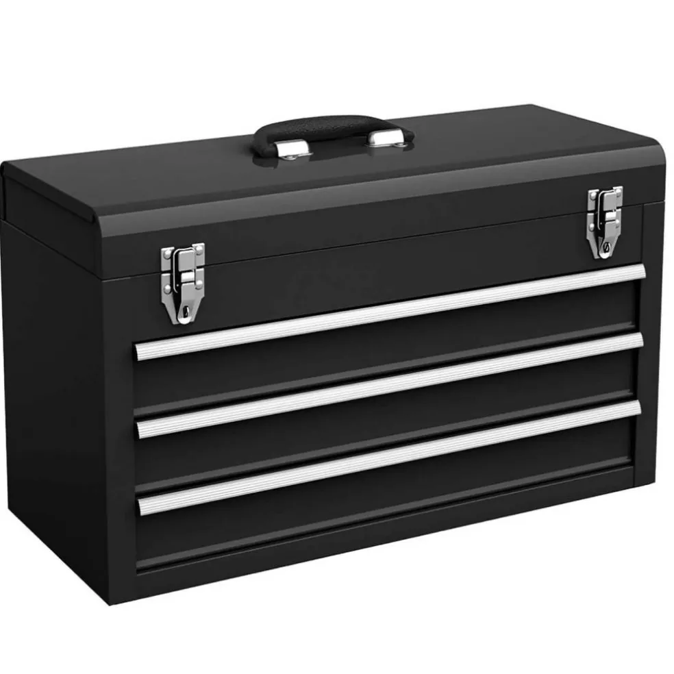 Costway Portable Tool Chest Box Storage Cabinet Garage Mechanic Organizer 3 Drawers Black/Red/Blue