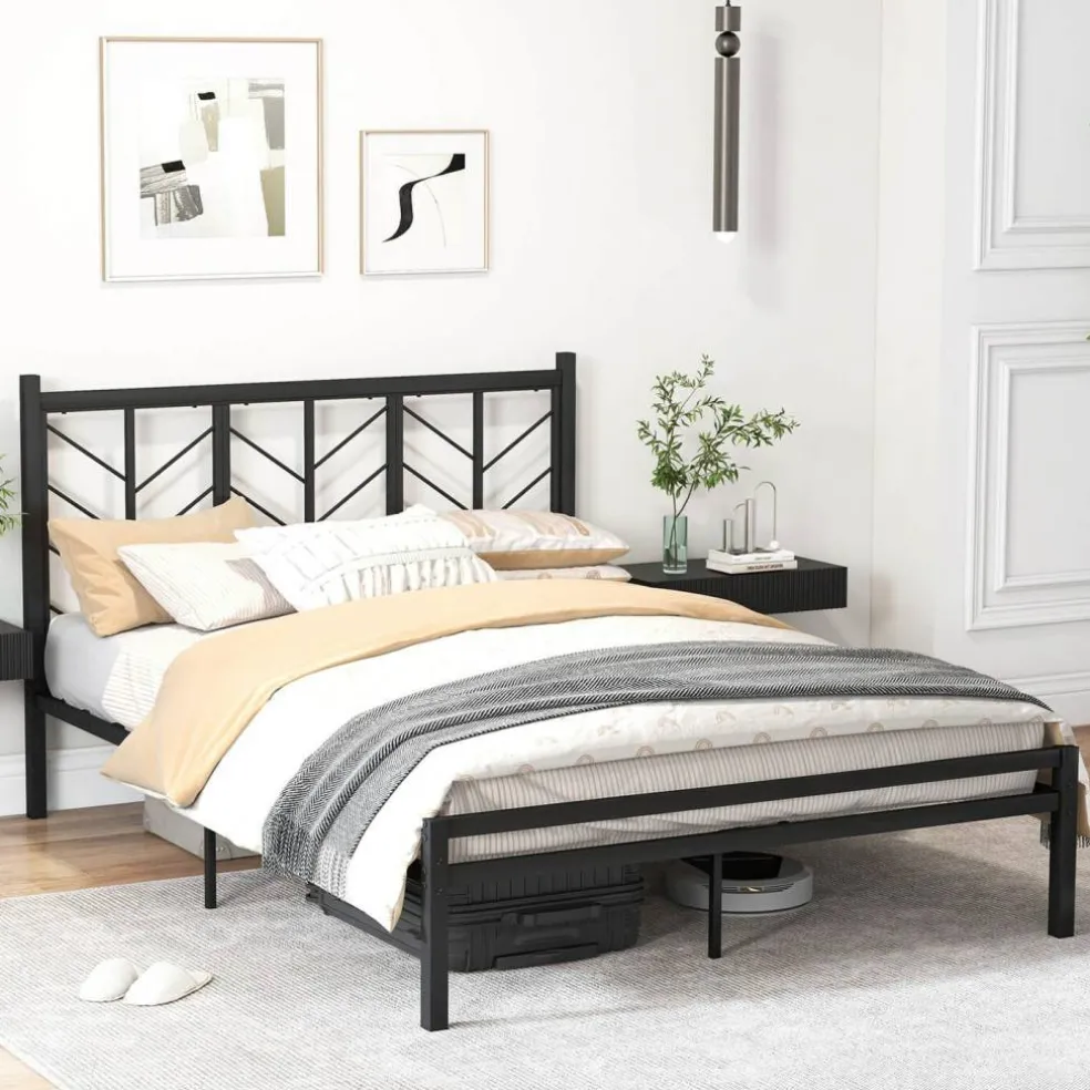 Costway Twin/Full/Queen Size Platform Bed with Headboard 11.5" Under Bed Storage Easy Assembly