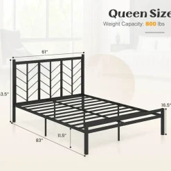 Costway Twin/Full/Queen Size Platform Bed with Headboard 11.5