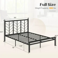 Costway Twin/Full/Queen Size Platform Bed with Headboard 11.5