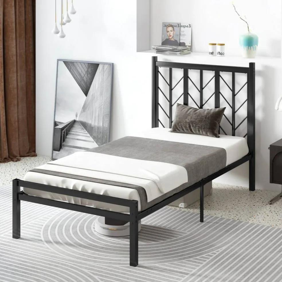 Costway Twin/Full/Queen Size Platform Bed with Headboard 11.5" Under Bed Storage Easy Assembly