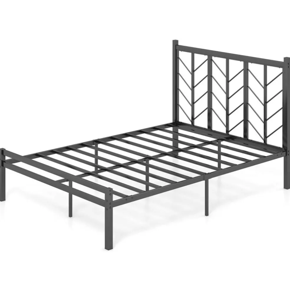 Costway Twin/Full/Queen Size Platform Bed with Headboard 11.5" Under Bed Storage Easy Assembly