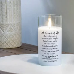 Cottage Garden PGC-06-44WH At The End Of Life 6 x 3 Inch Flickering Flame LED Glass Candle
