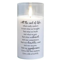 Cottage Garden PGC-06-44WH At The End Of Life 6 x 3 Inch Flickering Flame LED Glass Candle