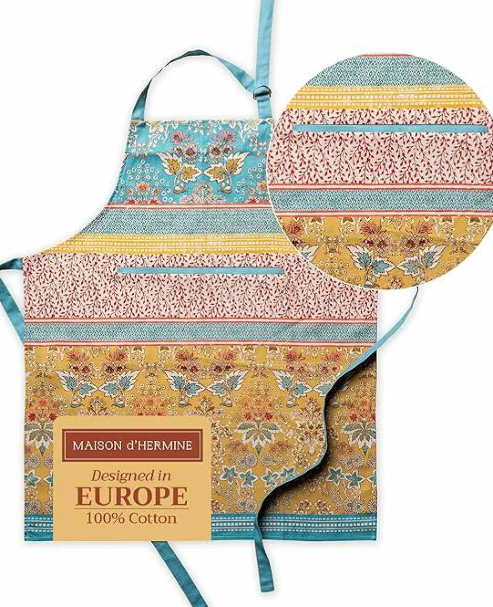 100% Cotton Kitchen Apron with an Adjustable Neck with Long Ties for Women Men Chef