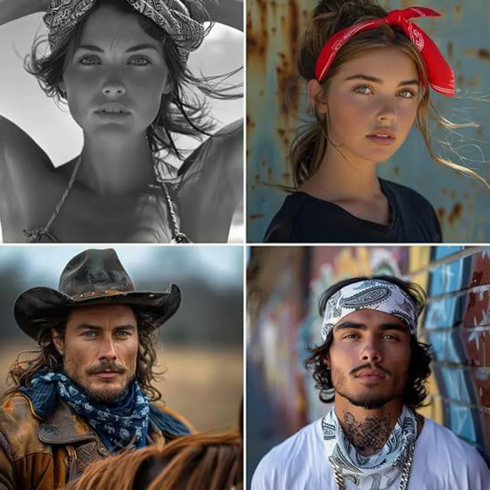100% Cotton 10 Pack Fine Bandanas