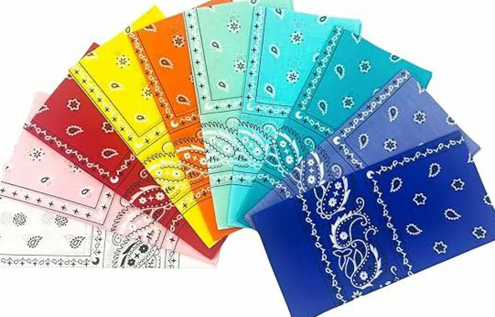100% Cotton 10 Pack Fine Bandanas