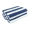 100% Cotton Soft & Absorbent Beach Towels, Cabana Stripe, Fast Drying, Machine Washable, Large 30 in x 60 in, Navy Blue, 2-Pack