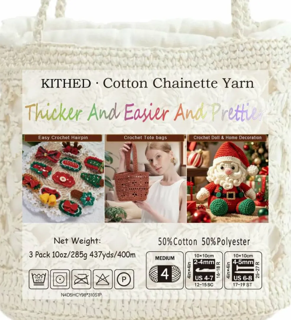 Cotton Yarn, Knitting Yarn for Beginners (37 Jade)