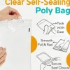 50 Count Clear Self Seal Poly Bags Lightweight Mailing 10x13 Inch