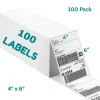 100 Count Direct Thermal Fanfold Adhesive Shipping Labels 4x6 Inch