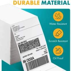 100 Count Direct Thermal Fanfold Adhesive Shipping Labels 4x6 Inch