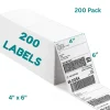 200 Count Direct Thermal Fanfold Shipping Labels 4x6 Inch White Adhesive
