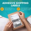 100 Count Fanfold Direct Thermal White Adhesive Perforated Shipping Labels 4" x 6"