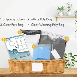 150 Count Plastic Clear Poly Bags 7.5 x 10.5 Inch Poly Storage & Mailing Bags