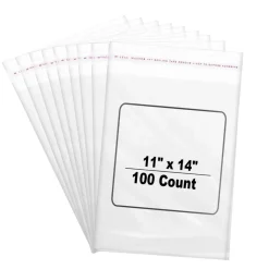 100 Count Resealable Clear Cellophane Bags Self Seal Envelopes 11