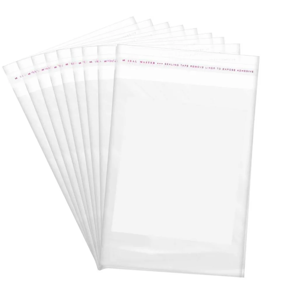100 Count Resealable Clear Cellophane Bags Self Seal Envelopes 4" x 6" for Packaging
