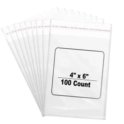 100 Count Resealable Clear Cellophane Bags Self Seal Envelopes 4