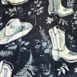 Country Cowboy Boots and Hats Anti-Pill Premium Fleece Fabric | By The Yard