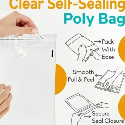 100 Count Self Seal Clear Poly Bags 9