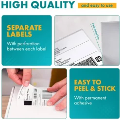 400 Count White Fanfold Shipping Labels Packages 4x6 Inches
