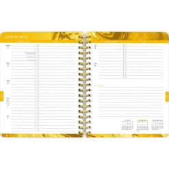 Crackled Blush | 2027 6 x 7.75 Inch 18 Months Weekly Desk Planner | Foil Stamped Cover | July 2026 - December 2027 | Plato | Planning Stationery
