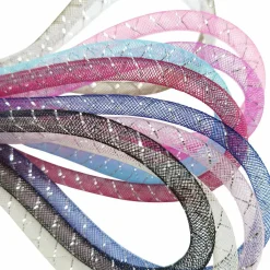 Craft Assorted 13 Colors 26Yards Solid Mesh Tube Deco Flex for Wreaths Crafts (Mix, 3/8