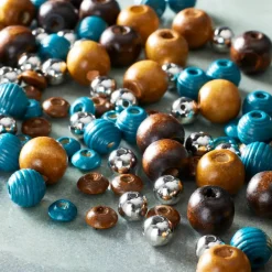 Craft Brown & Turquoise Mixed Wooden Beads by Bead Landing™