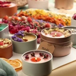 CraftBud DIY Natural Soy Candle Making Kit with Dried Flowers