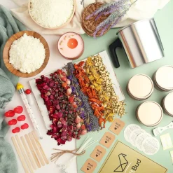 CraftBud DIY Natural Soy Candle Making Kit with Dried Flowers