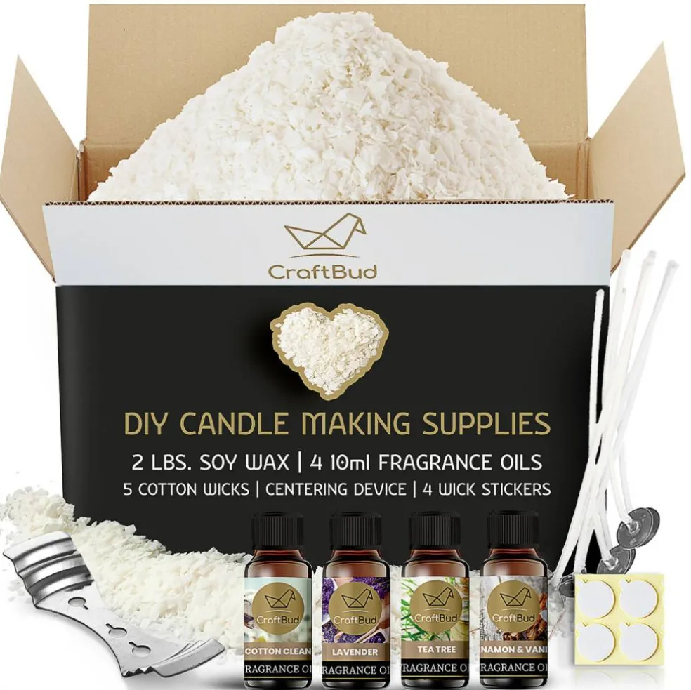 CraftBud DIY Natural Soy Wax Candle Making Kit