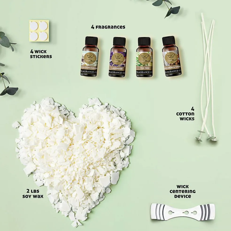 CraftBud DIY Natural Soy Wax Candle Making Kit
