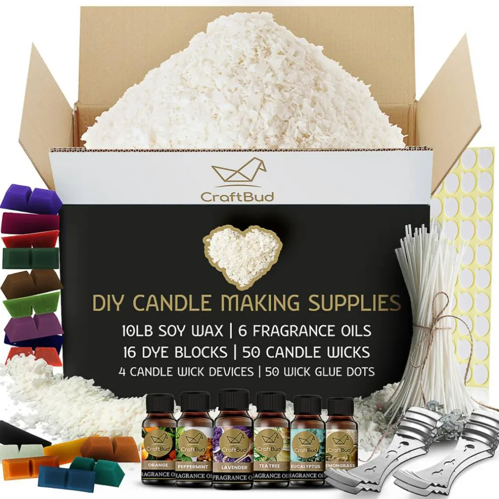 CraftBud DIY Natural Soy Wax Candle Making Kit