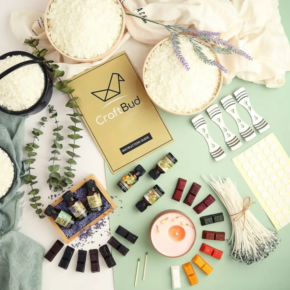 CraftBud DIY Natural Soy Wax Candle Making Kit