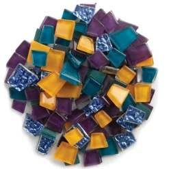 Crafter's Cut Pre-Cut Mosaic Assortment - Mardi Gras Color Family, 8 oz