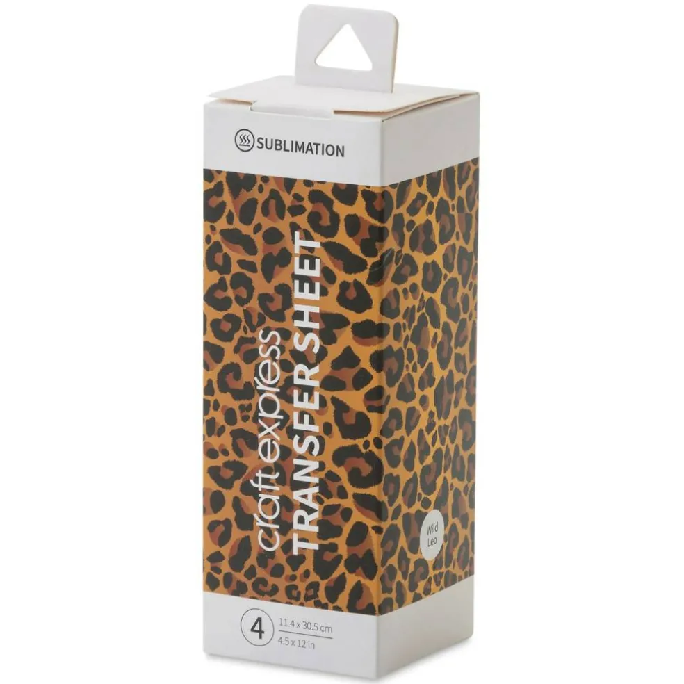 Craft Express Sublimation Pattern Transfer Sheets - Wild Leo, 4-1/2" x 12", Pkg of 4