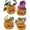 Crafting Spark Halloween Pumpkins Plastic Canvas Counted Cross Stitch Kit