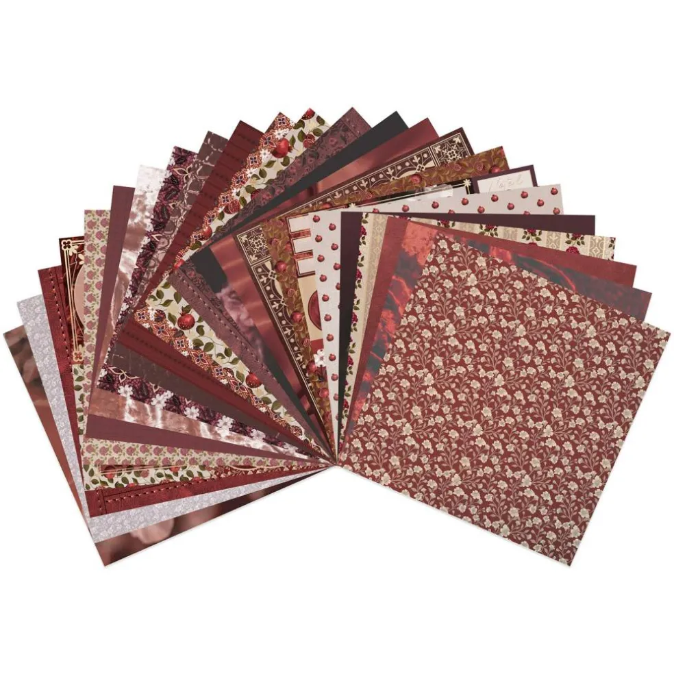 Craft Smith 12" x 12" Dark Berry Rose Paper Pad, 48 Sheets