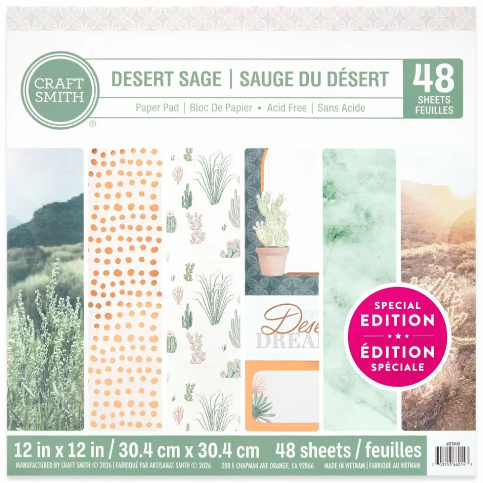 Craft Smith 12" x 12" Desert Sage Paper Pad, 48 Sheets
