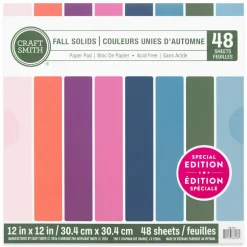 Craft Smith 12" x 12" Fall Solids Paper Pad, 48 Sheets