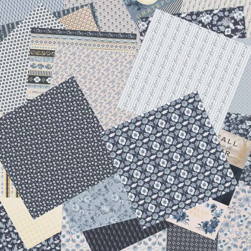Craft Smith 12" x 12" Indigo Florals Paper Pad, 48 Sheets