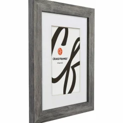 Craig Frames Bauhaus 125 Barnwood Gray Picture Frame with Mat
