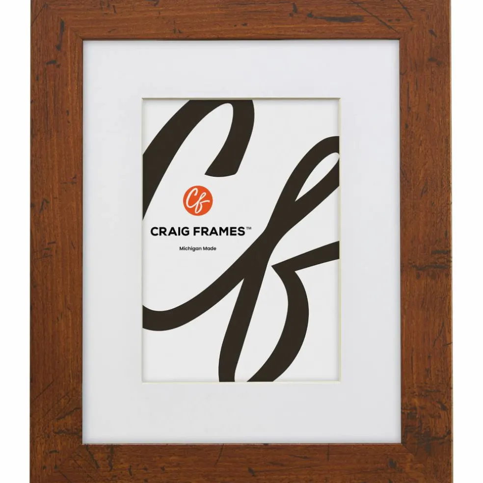 Craig Frames Bauhaus 125 Dark Walnut Picture Frame with Mat