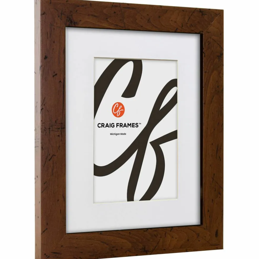 Craig Frames Bauhaus 125 Dark Walnut Picture Frame with Mat