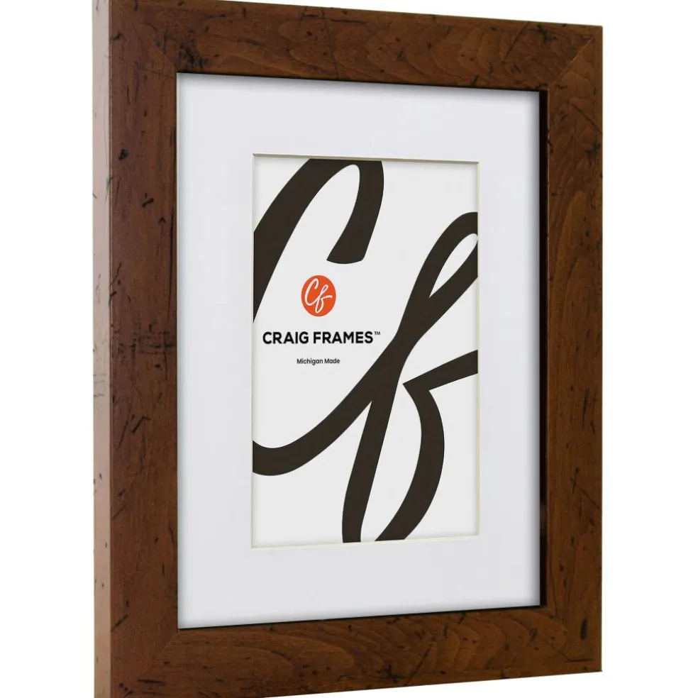 Craig Frames Bauhaus 125 Dark Walnut Picture Frame with Mat