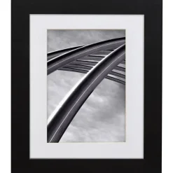 Craig Frames Bauhaus Mystic Satin Black Picture Frame with Mat