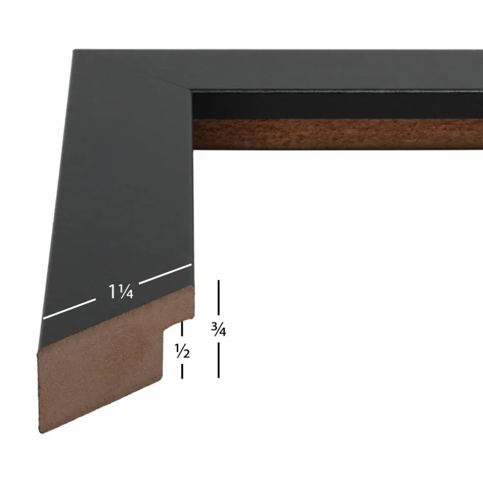 Craig Frames Bauhaus Mystic Satin Black Picture Frame