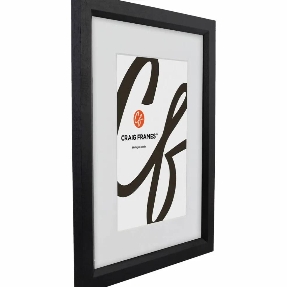 Craig Frames Economy Ebony Hardwood Picture Frame with Mat