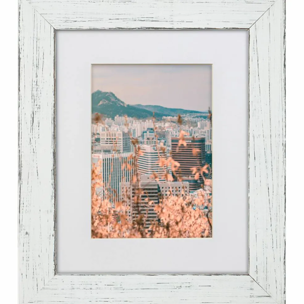 Craig Frames Jasper Marshmallow Weathered White Picture Frame with Mat
